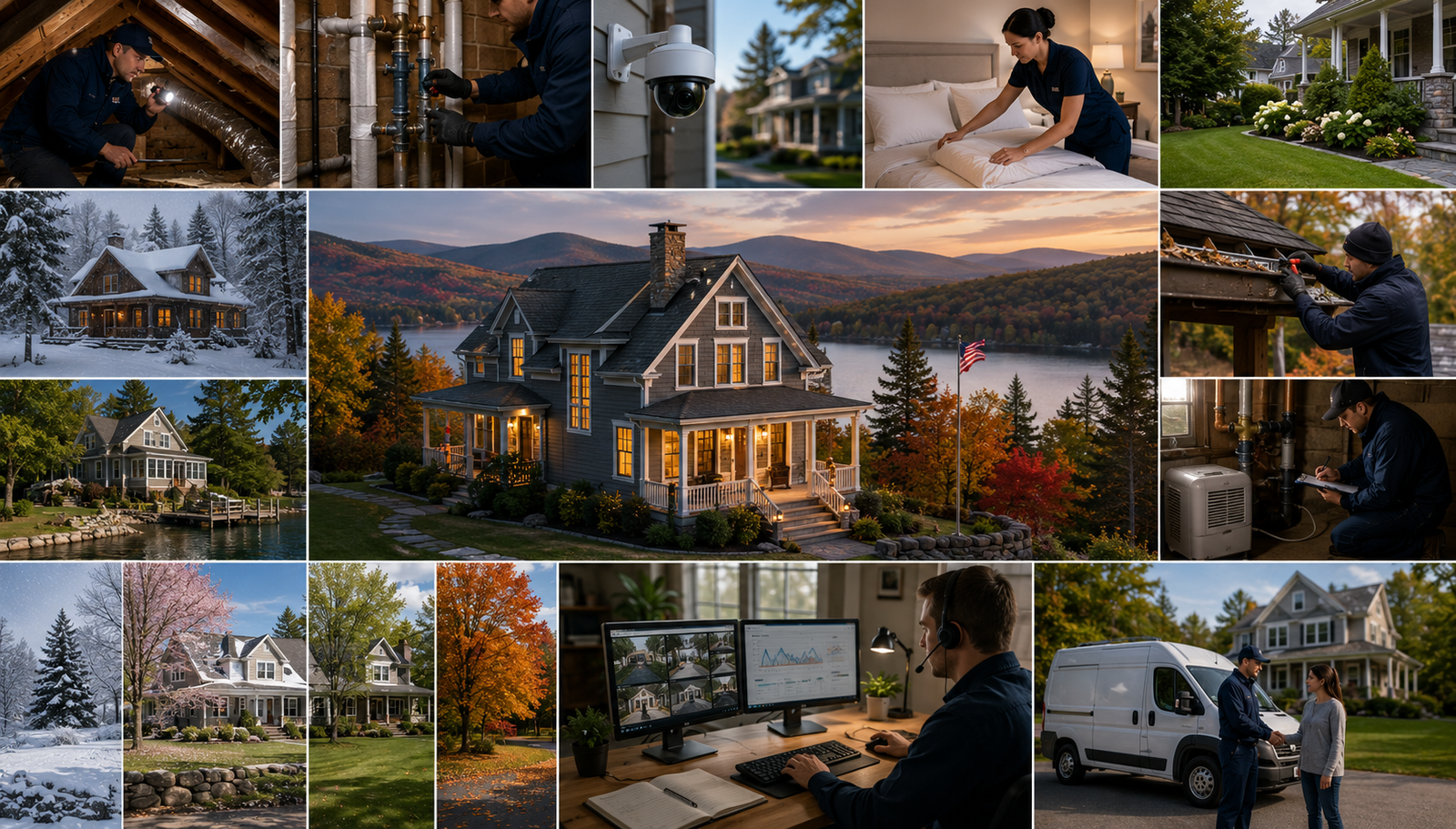 Professional Property Manager conducting a seasonal home inspection in New Hampshire