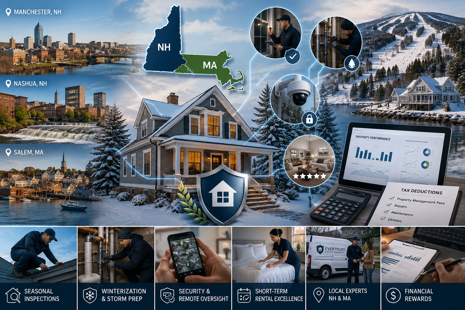 Professional Property Manager performing home inspection in NH