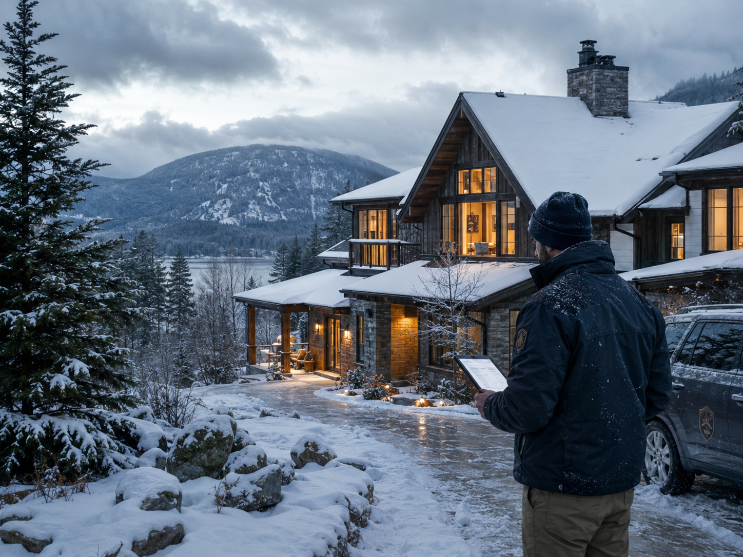 Vacation home owner analyzing an online guide to determine where to hire a property manager for a New Hampshire rental property